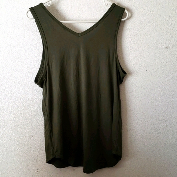 NoBo Olive Green Tank w/Strap & Ring Detail SZ XL 15-17 - Picture 2 of 4